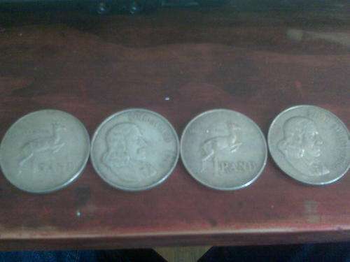 South African Van Riebeek 1966 1 Rand Coins
