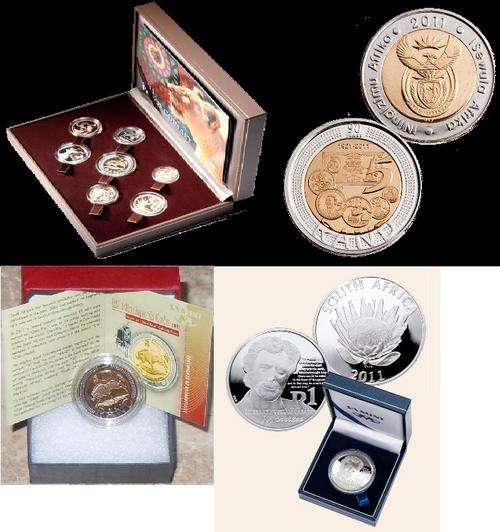 2011 Coin Set (Proof, Oom Paul, SARB & Protea R1)