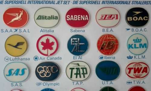 SHELL - "SUPERSHELL INTERNATIONAL JET SET" COLLECTABLE TOKEN SET, 1970's.
