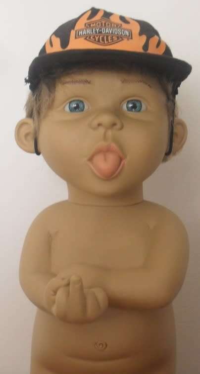 A VERY RUDE "BIKER" DOLL BY "JOIMY", SPAIN - FAULTLESS CONDITION!