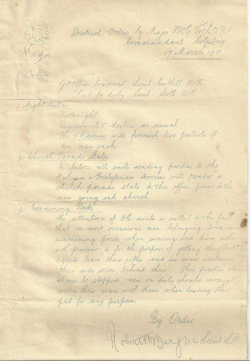 VERY RARE - SOUTH AFRICAN WAR - BRITISH MILITARY DOCMENT 1901