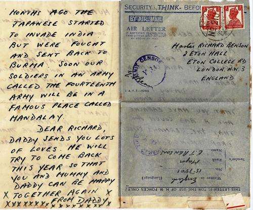 WORLD WAR II CORRESPONDENCE FROM INDIA TO LONDON!