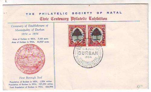 6 Penny pair official green and ornage SACC No 42 on cover