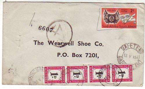 Postage due on cover 4 X one pennys