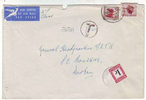 Postage due on cover one cent