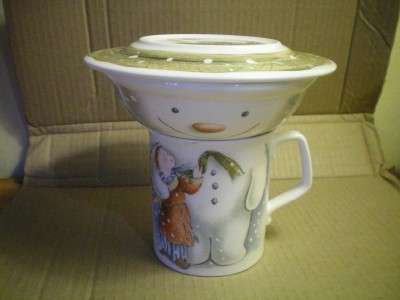 RARE VINTAGE ROYAL DOULTON SNOWMAN SERIES CUP, PLATE AND BOWL SET.