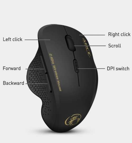 Sea-Dragon Wireless Mouse Gamer Computer Mouse Wireless Gaming Mouse Ergonomic Mouse 6 Buttons USB O
