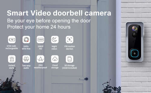 Video Doorbell Intercom Tuya Smart 2MP 1080p Waterproof Wifi