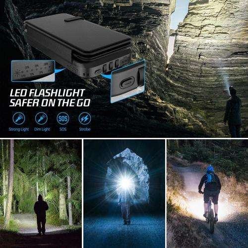 Solar Power Bank 20 000MAh Folding Solar Panel Portable with LED Torch and wireless charging