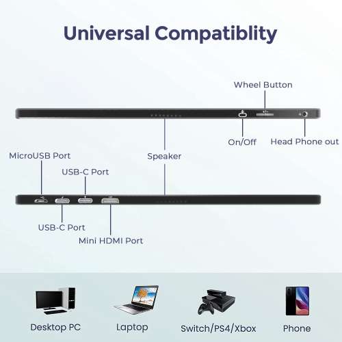 Portable Monitor 15.6 Buysave Sibolan Full HD incl Free Portable Mini Stand