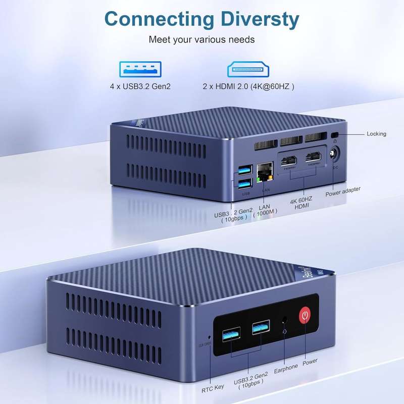 Beelink S12 Pro Mini PC, Intel N100(up to 3.4GHz) 500GB 16GB Win11