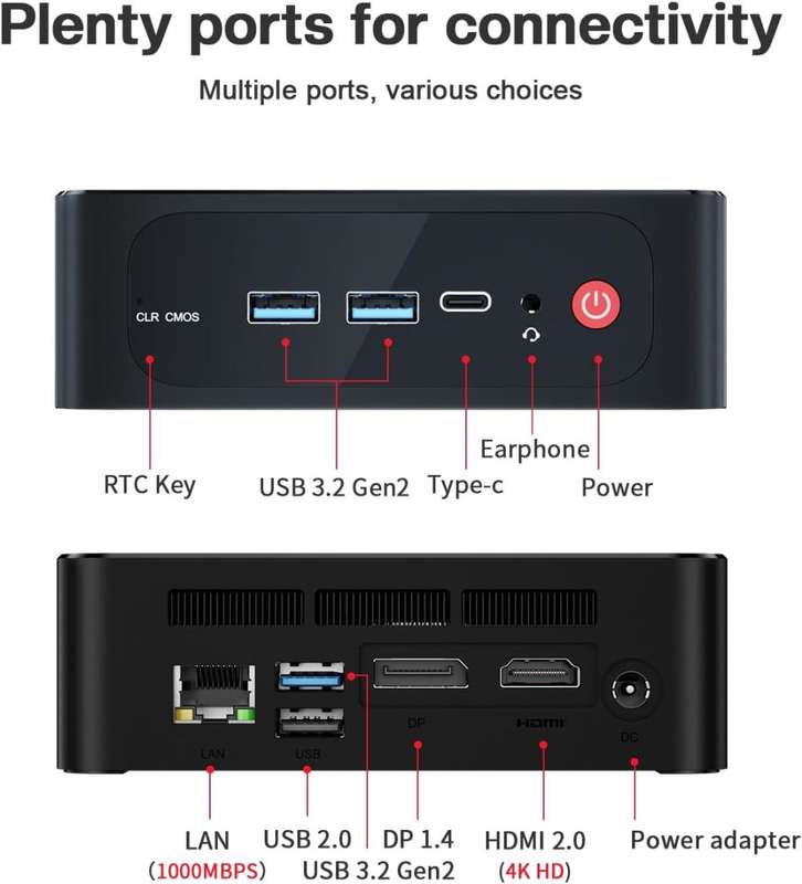 Beelink SER5 Mini PC, AMD Ryzen 5 (Up to 4.0Ghz), 16GB RAM 500GB SSD, RX Vega7