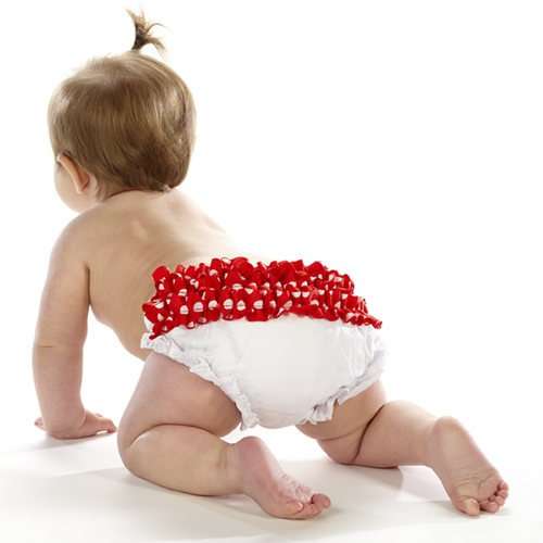 Red and white bloomers nappy cover 12-18 months