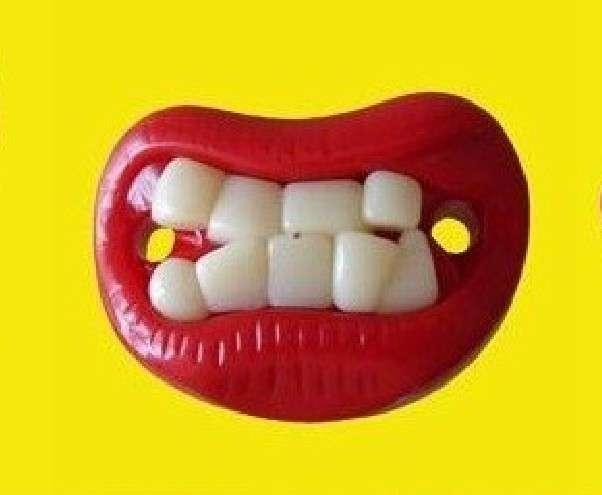 Funny Pacifier, Novelty Dummy - lips and teeth - No 5
