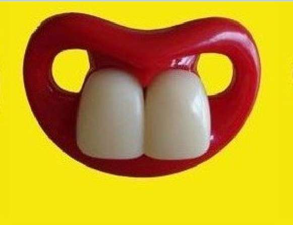 Funny Pacifier, Novelty Dummy - lips and teeth - No 2