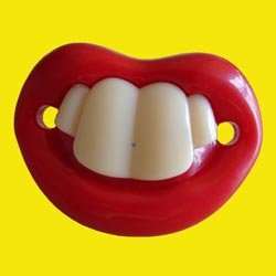 Funny Pacifier, Novelty Dummy - lips and teeth - No 1