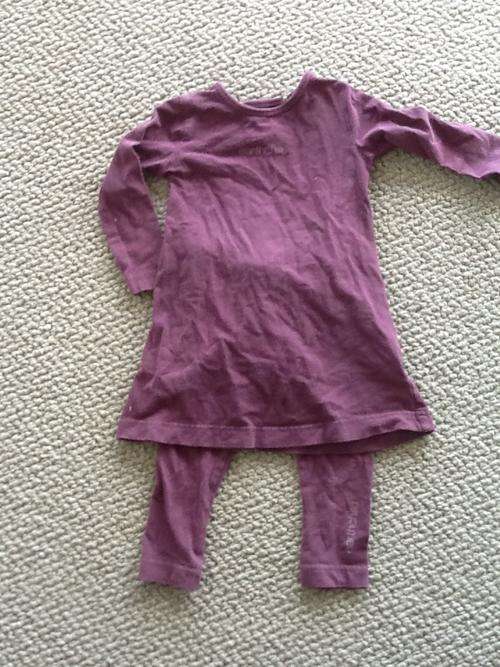 Earth Child purple dress and leggings set 12-18 months