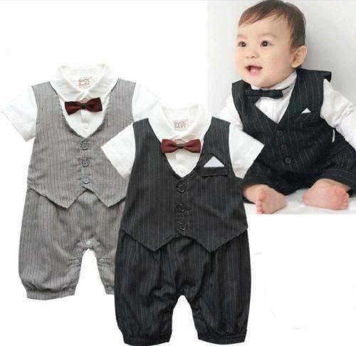 Tuxedo Babygrow 6-12 months Grey