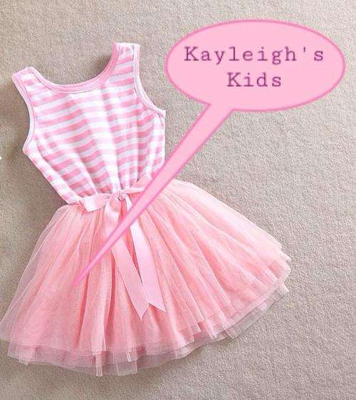 Striped  tutu dress *  2/3 years * light pink