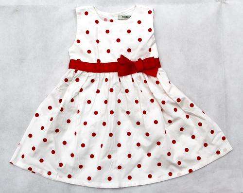 White dress with red spots "Burberry London" 12-18 months