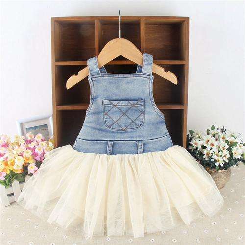 Faded denim tutu. Ivory. 12-24 months