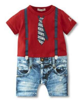 Boys printed romper red 3-6 months