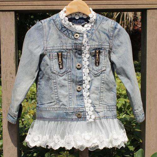Denim Jacket with lace detail 6-7 years