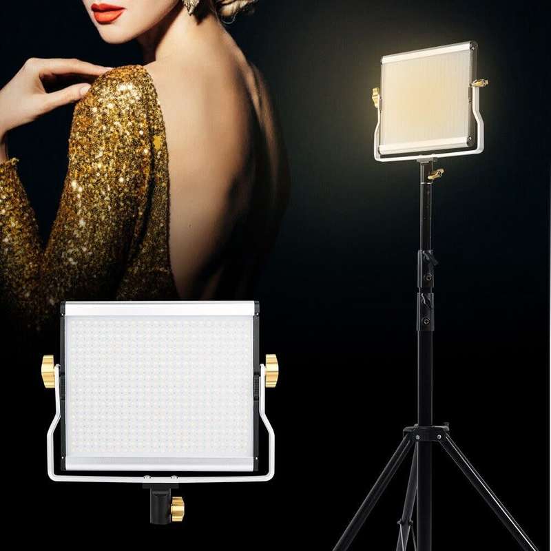 DW Professional LED Studio Camera Light With Stand And 2 Rechargeable Battery CRI95/2500K-9000K - W4
