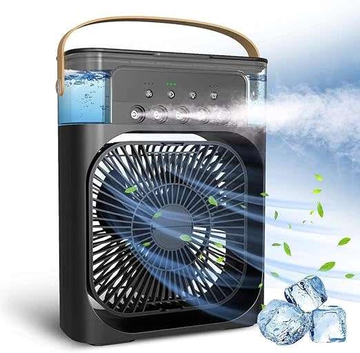 DW Portable Air Conditioner Fan, Mini Evaporative Air Cooler with 7 Colors LED ( Not rechargeable)
