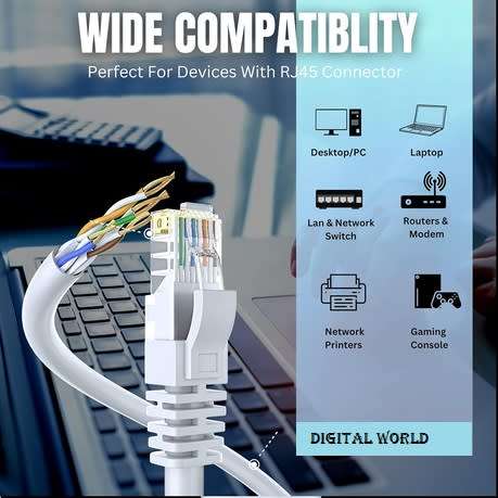 DW Cat6E Ethernet Cable - Grey - 100M