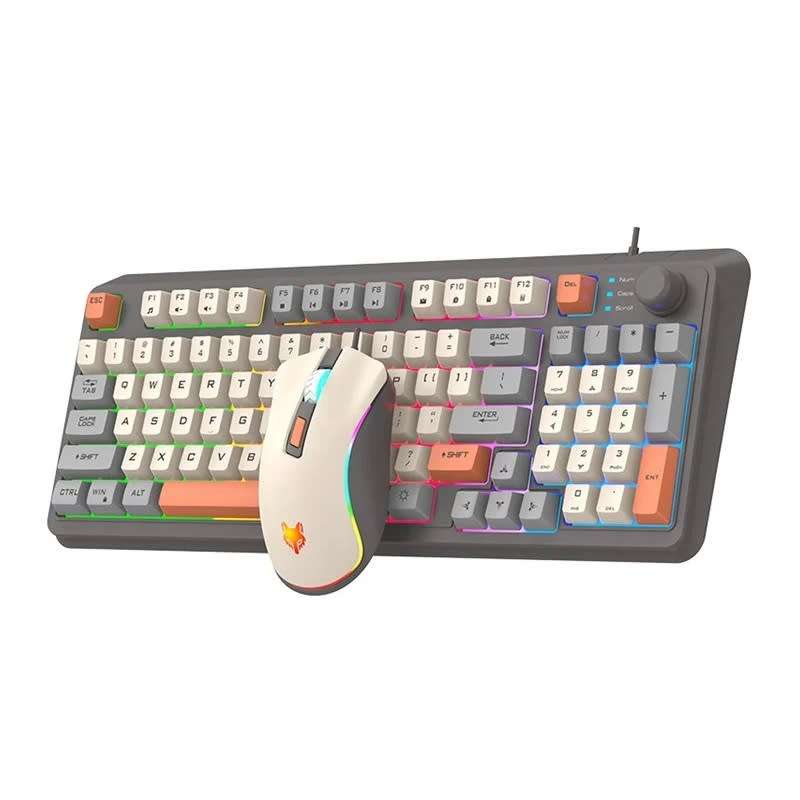 DW XUNFOX Wired Keyboard Cool Mixed Color Keyboard Set 94 Keys - K820