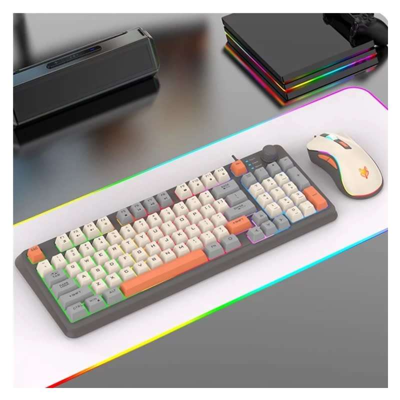 DW XUNFOX Wired Keyboard Cool Mixed Color Keyboard Set 94 Keys - K820