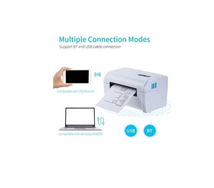DW  4 Inch Thermal Label Printer (Usb + Bluetooth) - White - TDL405