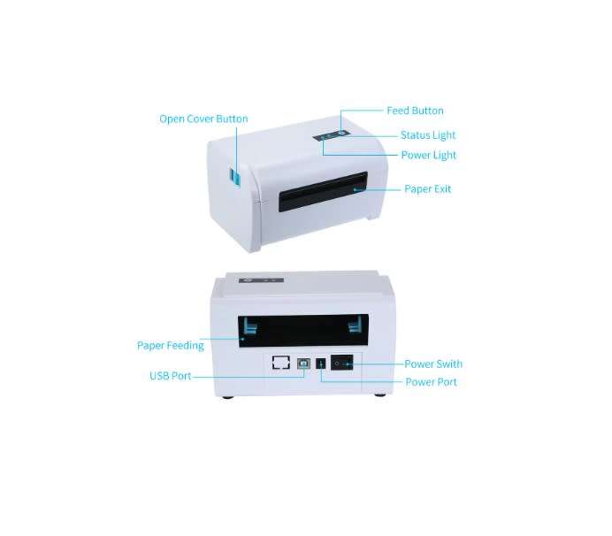 DW  4 Inch Thermal Label Printer (Usb + Bluetooth) - White - TDL405