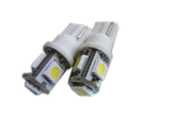 2x T10 5-SMD 5050 LED White lights bulbs interior,door, license plate, parking