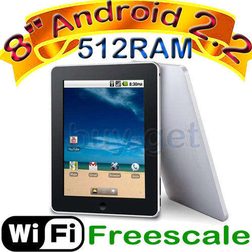 HOT !!! FAST !!! 8" TABLET PC, Google Android 2.2 , 512 MB RAM , 4 GB drive, 1 GHZ CPU