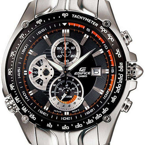 CASIO EDIFICE CHRONOGRAPH 100m Steel 1/20-second stopwatch Date Tachymeter 3 Subdials