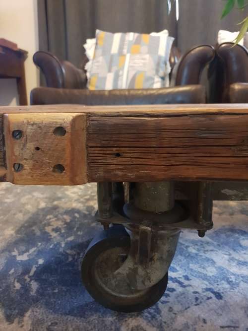Industrial trolley coffee table