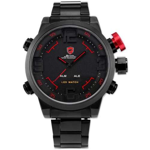 Gulper 3D Shark Sports watch, BLACK-RED. Local stock