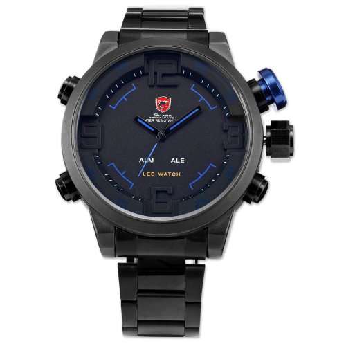 *** R1599  Gulper Shark watch, BLACK-BLUE.  LOCAL STOCK! *** 1 DAY ONLY