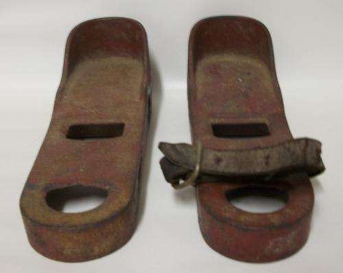 Vintage Pair of Metal Strap-on-Shoes for Diving - RARE!