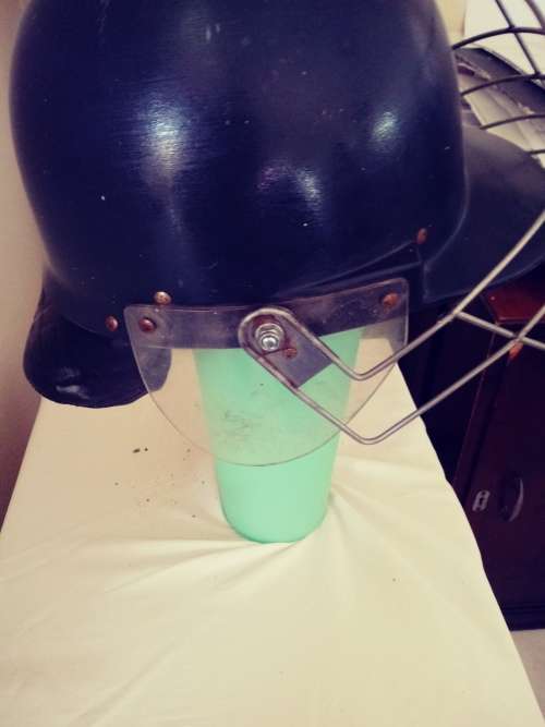 OLD SOUTH AFRICAN RAILWAY POLICE RIOT HELMET EARLY TYPE