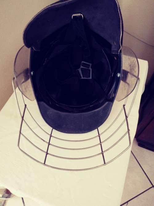 OLD SOUTH AFRICAN RAILWAY POLICE RIOT HELMET EARLY TYPE