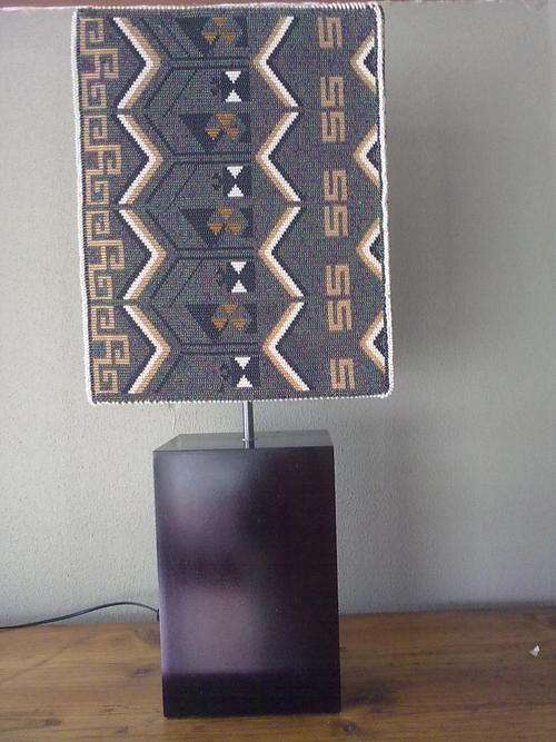 African hand beaded lamp