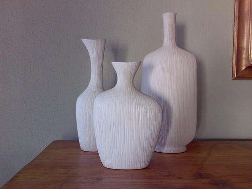 3 beautiful White ceramic vases