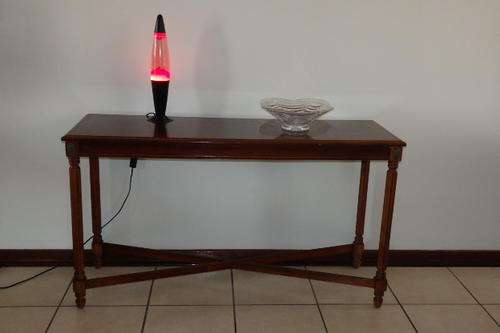 A MAGNIFICENT VINTAGE WOODEN "REGENCY" CONSOLE TABLE WITH WALNUT INLAY = WOW!!!