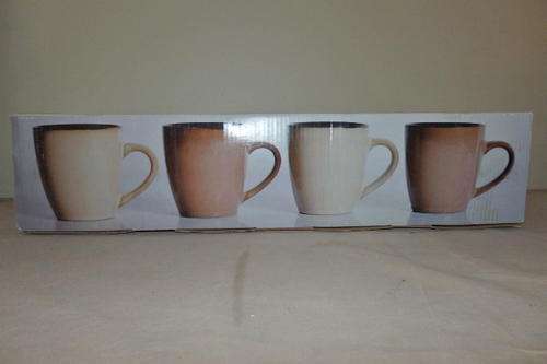 A STUNNING SET OF FOUR "EARTHEN ROCK" COFFEE MUGS IN THEIR ORIGINAL BOX