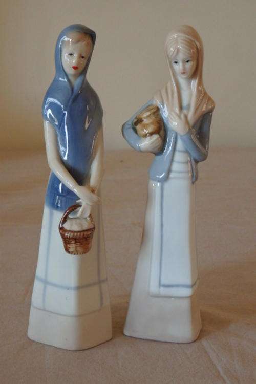 TWO BEAUTIFUL AND VERY ELEGANT TALL "FEMALE" PORCELAIN FIGURINES bid/figurine