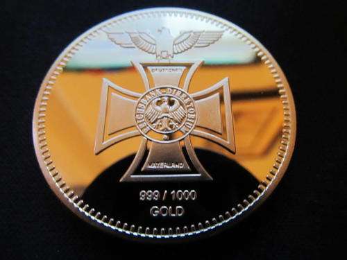 1 OZ 1871/2 WWII BULLION COIN GERMAN NAZI 24K GOLD LAYERED GERMAN EMPIRE COIN