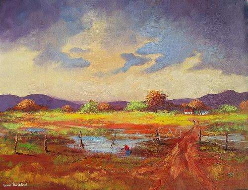 playing in the water  (stretched canvas> 800mm x 600mm x 35mm!! )